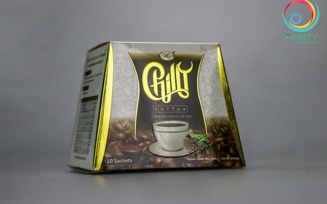 ผลงานปั๊มเคทองกล่อง(foil)CHILLY COFFEE BAND